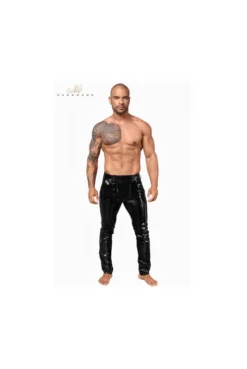 Pantalon Vinyle Fetish Homme Noir HandMade -L’Éveil Sensuel Soldes pantalon vinyle fetish homme noir handmade 2