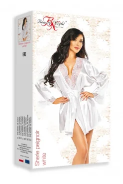 Peignoir Blanc Sherie -L’Éveil Sensuel Soldes peignoir blanc sherie 5