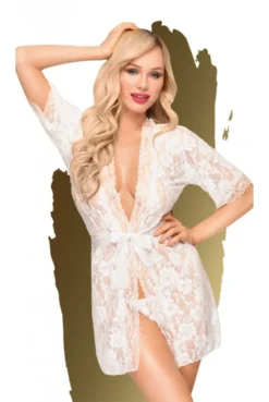 Peignoir Déshabillé Satiné Blanc Sweet Retreat