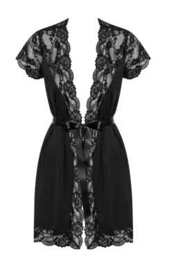 Peignoir Sexy Chic Noir Obsessive -L’Éveil Sensuel Soldes peignoir sexy chic noir obsessive 2