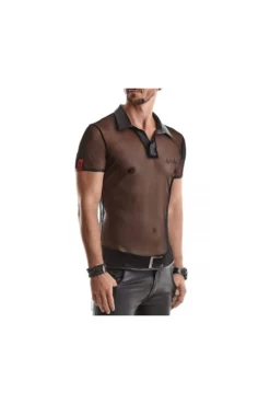 Polo En Maille Noire Transparente