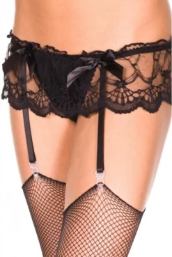 Porte Jarretelles Noir Dentelle Effet Ceinture Large