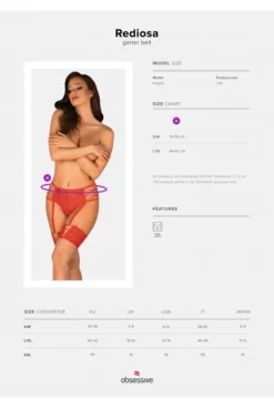 Porte Jarretelles Rediosa Rouge -L’Éveil Sensuel Soldes porte jarretelles rediosa rouge 4