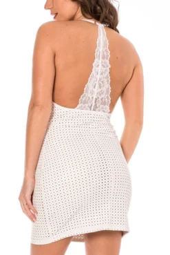 Robe Blanche Simili Cuir Et Dentelle Blanche -L’Éveil Sensuel Soldes robe blanche simili cuir et dentelle blanche 4