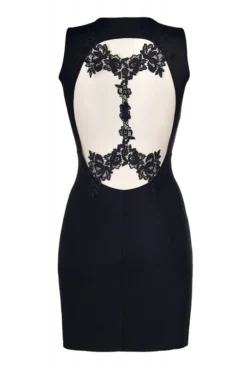 Robe Clubbing Dos Brodé Noir -L’Éveil Sensuel Soldes robe clubbing dos brode noir 2