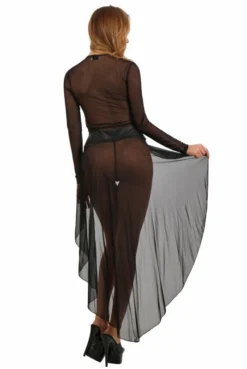 Robe ClubWear Libertin Sexy Gilet Queue De Pie -L’Éveil Sensuel Soldes robe clubwear libertin sexy gilet queue de pie 2