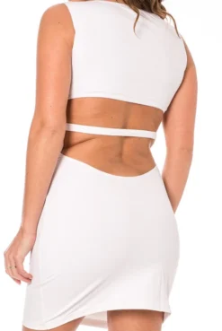 Robe Cocktail Blanche Asymétrique Dentelle Florale -L’Éveil Sensuel Soldes robe cocktail blanche asymetrique dentelle florale 4