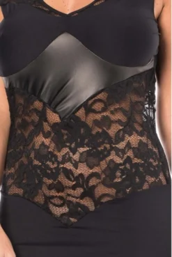 Robe Cocktail Dentelle Et Wetlook -L’Éveil Sensuel Soldes robe cocktail dentelle et wetlook 3