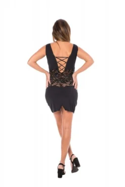 Robe Cocktail Dentelle Et Wetlook -L’Éveil Sensuel Soldes robe cocktail dentelle et wetlook 4