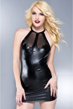 Robe Courte Fetish Wetlook Ras De Cou