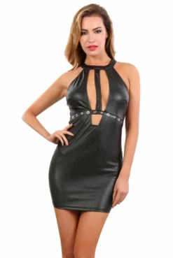 Robe Fetish Wetlook Motifs Léopard