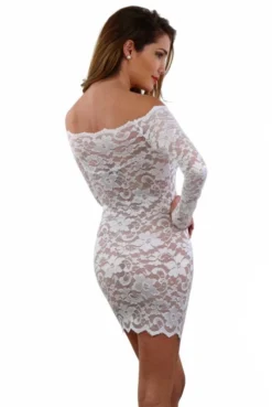 Robe Lingerie Dentelle Blanche Manches Longues Spazm -L’Éveil Sensuel Soldes robe lingerie dentelle blanche manches longues spazm 2