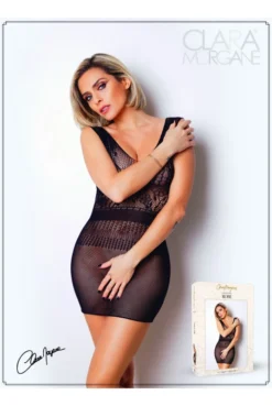 Robe Lingerie Fine Résille Motifs Buste -L’Éveil Sensuel Soldes robe lingerie fine resille motifs buste 2