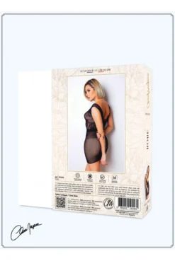 Robe Lingerie Fine Résille Motifs Buste -L’Éveil Sensuel Soldes robe lingerie fine resille motifs buste 5