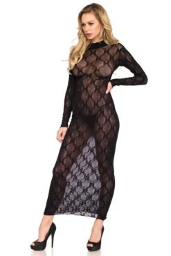 Robe Lingerie Transparente Manches Longues -L’Éveil Sensuel Soldes robe lingerie transparente manches longues 3