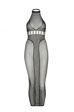 Robe Longue Sexy Duo Résille Et Filet -L’Éveil Sensuel Soldes robe longue sexy duo resille et filet 3
