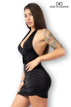 Robe Noire Cache Coeur Dos Nu -L’Éveil Sensuel Soldes robe noire cache coeur dos nu 2