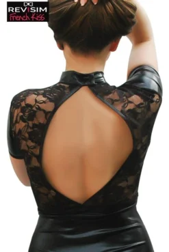 Robe Noire Inspiration Fetish Dos Nu Dentelle Wetlook -L’Éveil Sensuel Soldes robe noire inspiration fetish dos nu dentelle wetlook 6