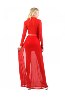 Robe Rouge Sexy Chic Longue Micro Résille Jupe Courte Wetlook -L’Éveil Sensuel Soldes robe rouge sexy chic longue micro resille jupe courte wetlook 2