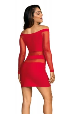 Robe Rouge Sexy Tulle Transparent -L’Éveil Sensuel Soldes robe rouge sexy tulle transparent 2