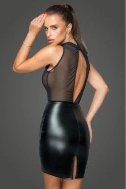 Robe Sexy Chic Wetlook Et Broderies -L’Éveil Sensuel Soldes robe sexy chic wetlook et broderies 2