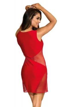 Robe Sexy ClubWear Rouge Ajourée Maille Transparente -L’Éveil Sensuel Soldes robe sexy clubwear rouge ajouree maille transparente 2