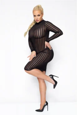 Robe Sexy Grande Taille Transparente Noir Handmade -L’Éveil Sensuel Soldes robe sexy grande taille transparente noir handmade 3