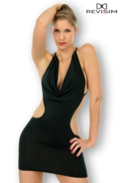 Robe Sexy Noire Décolletée Échancrée Et Dos Nu