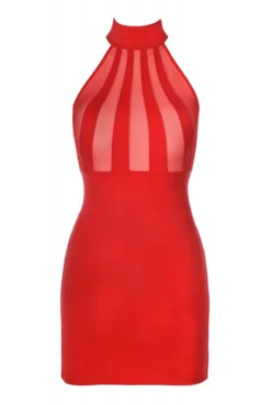 Robe Sexy Rouge ClubWear Demie Transparente -L’Éveil Sensuel Soldes robe sexy rouge clubwear demie transparente 3