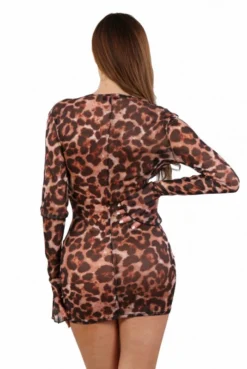 Robe Transparente Devant Réglable Léopard -L’Éveil Sensuel Soldes robe transparente devant reglable leopard 2