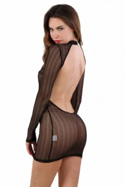 Robe Transparente Dos Nu Noir -L’Éveil Sensuel Soldes robe transparente dos nu noir 2