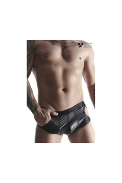 Shorty Homme Fetish Ouvert Noir Wetlook -L’Éveil Sensuel Soldes shorty homme fetish ouvert noir wetlook 2