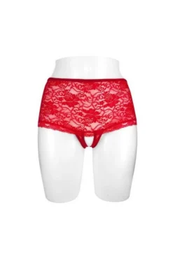 Shorty Sexe Ouvert Rouge Cynthia