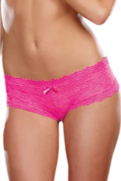 Shorty Taille Basse Dentelle Rose