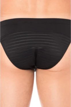 Slip Homme Noir Rayé Opaque Et Transparent -L’Éveil Sensuel Soldes slip homme noir raye opaque et transparent 2