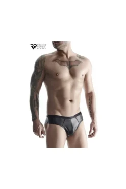 Slip Homme Noir Wetlook