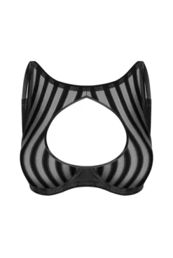 Soutien Gorge Brassière Tulle Rayé Petite Noir -L’Éveil Sensuel Soldes soutien gorge brassiere tulle raye petite noir 2