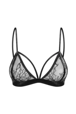 Soutien Gorge Triangle Dentelle Et Velours Petite Noir -L’Éveil Sensuel Soldes soutien gorge triangle dentelle et velours petite noir 2
