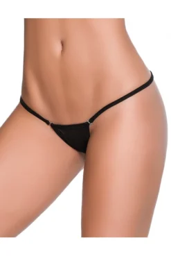 Devant -L’Éveil Sensuel Soldes string ficelle invisible sexy noir dos en forme y 1