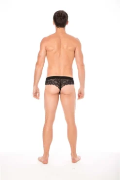 String Homme Dentelle Délicate Noir -L’Éveil Sensuel Soldes string homme dentelle delicate noir 4