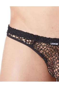 String Homme Fetish Noir Filet Spider -L’Éveil Sensuel Soldes string homme fetish noir filet spider 2