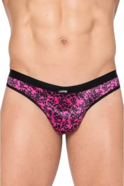 String Homme Imprimé Rose Et Noir