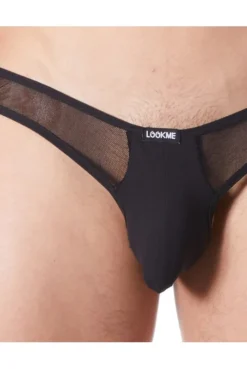 String Homme Noir Fine Résille -L’Éveil Sensuel Soldes string homme noir fine resille 2