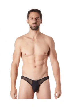 String Homme Noir Fine Résille -L’Éveil Sensuel Soldes string homme noir fine resille 3