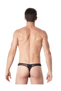 String Homme Noir Fine Résille -L’Éveil Sensuel Soldes string homme noir fine resille 4