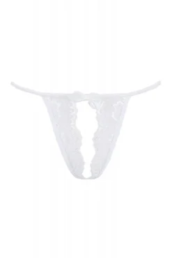 String Ouvert Blanc Love Cave -L’Éveil Sensuel Soldes string ouvert blanc love cave 2