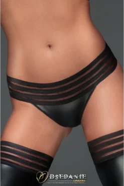 String Ouvert Fetish WetLook Noir HandMade -L’Éveil Sensuel Soldes string ouvert fetish wetlook noir handmade 4