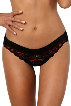 String Rouge Et Noir Axami -L’Éveil Sensuel Soldes string rouge et noir axami 5