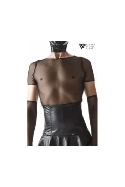 T-shirt Homme Résille Noire