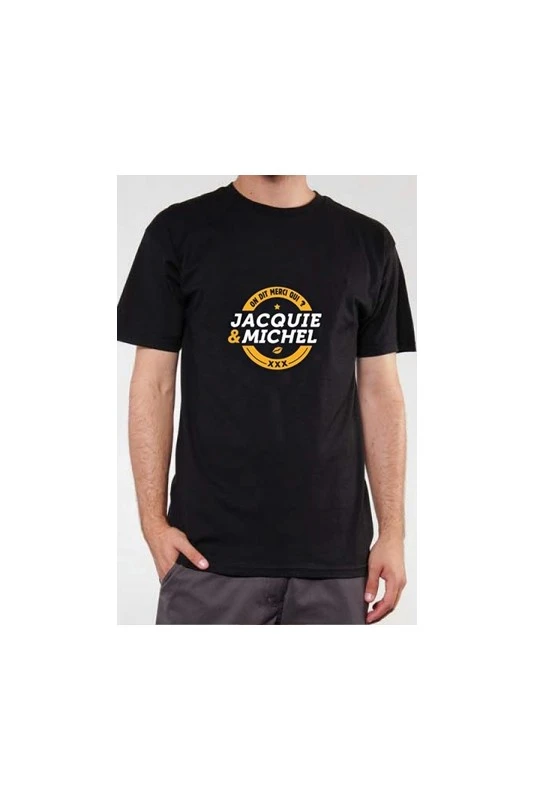 T Shirt Officiel T 3 XL Jacquie Et Michel Noir Et Jaune 1 T Shirt Officiel T 3 XL Jacquie Et Michel Noir Et Jaune